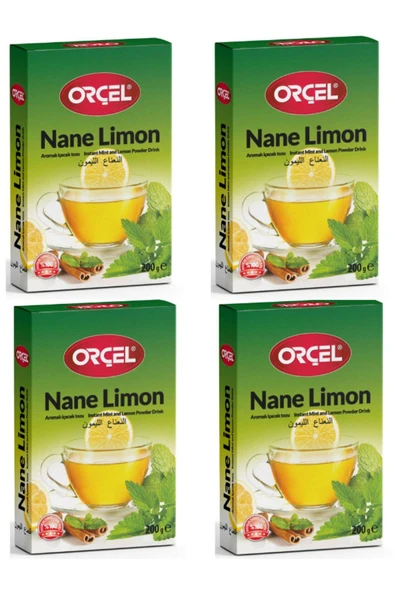 ORÇEL Nane Limon (MENTÖLLÜ) Aromalı Içecek Tozu Oralet Çay 4 X 200gr.