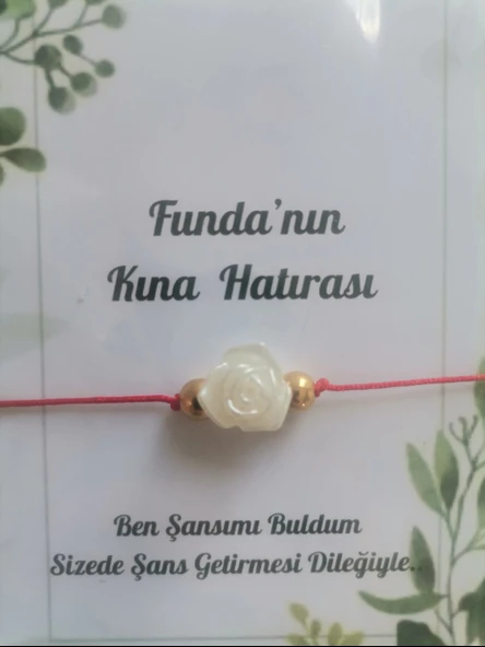72 Adet Kişiye Özel Gül İnci Model Düğün Nikah Nişan Söz Kına Hatırası Dağıtmalık Hediyelik Bileklik - Resim 7