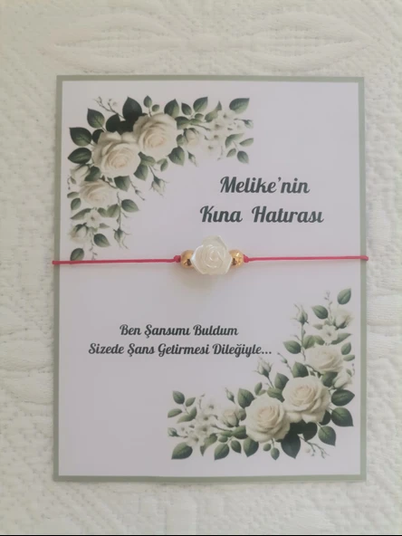 24 Adet Kişiye Özel Gül İnci Model Düğün Nikah Nişan Söz Kına Hatırası Dağıtmalık Hediyelik Bileklik ürün görseli