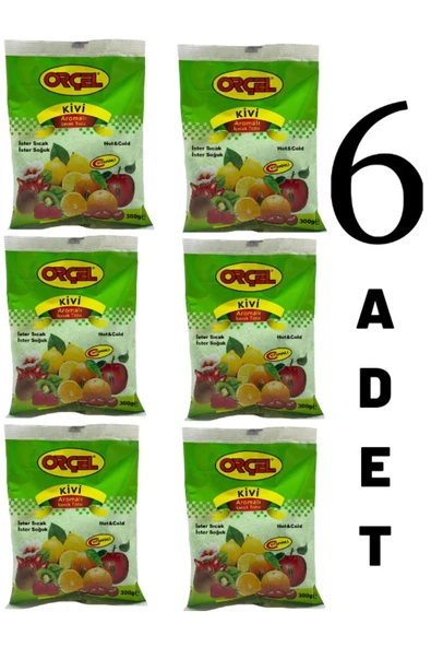 ORÇEL Kivi Aromalı Içecek Tozu Oralet Çay 300gr.x 6 Adet