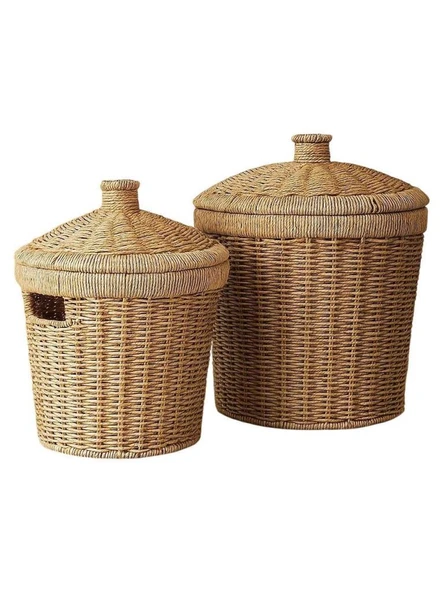 Digithome Konik 2’li Patates Soğan Sepeti Hasır Organizer - 24x28 cm - 819 - Resim 4