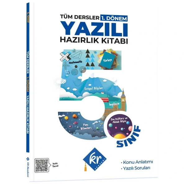 5. Sınıf Tüm Dersler 1. Dönem Yazılı Hazırlık Kitabı KR Akademi Yayınları ürün görseli