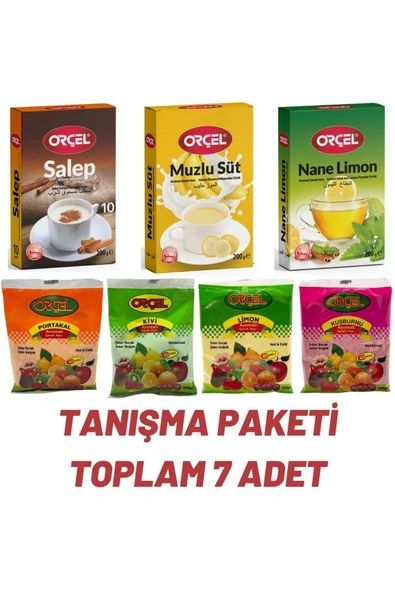 ORÇEL Toz Içecek Oralet Sıcak Soğuk Içim Karışık Set Tanışma Paketi 7 Adet ürün görseli 1