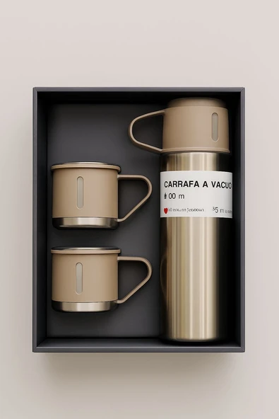 Thermohis 8139 Termos Bardak 3'lü Set GRİ ürün görseli