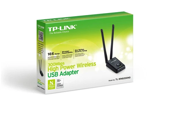 TP-LINK TL-WN8200ND 300Mbps High Power Wi-Fi USB Adaptör 2.4GHZ 2 Anten - Resim 4