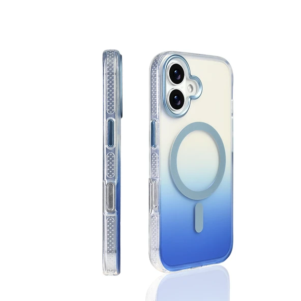 iPhone 17 Kılıf M-safe Şarj Özellikli Transparan Renk Geçişli Zore Kılıf - Resim 8