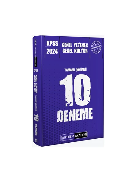 Pegem Akademi Yayıncılık KPSS 2024 Genel Yetenek Genel Kültür Tamamı Çözümlü 10 Deneme ürün görseli 1