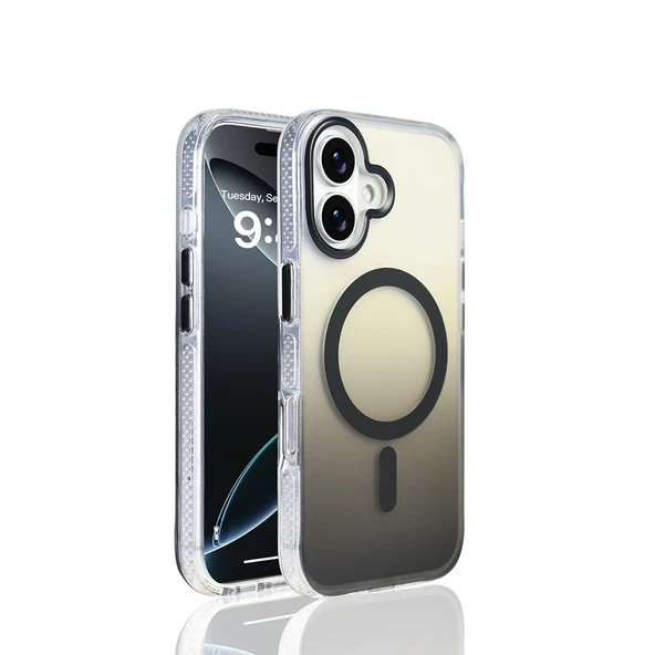 iPhone 17 Kılıf M-safe Şarj Özellikli Transparan Renk Geçişli Zore Kılıf ürün görseli 1