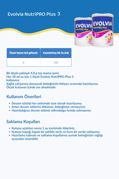 Evolvia Nutripro Plus 3 Devam Sütü 1000 gr X 2 Adet - 3