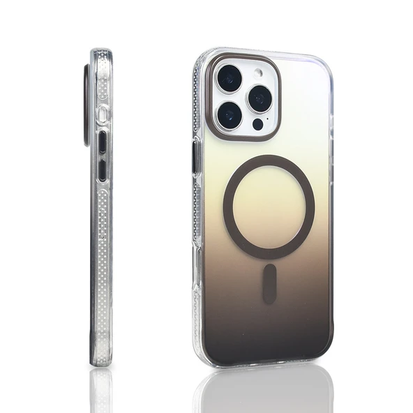 iPhone 16 Pro Max Kılıf M-safe Şarj Özellikli Transparan Renk Geçişli Toros Kılıf - Resim 10