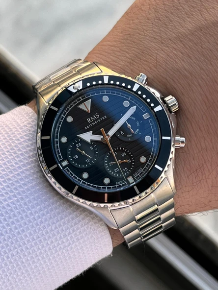 Rms Romanson 2 Yıl Garantili Çelik Kordon Çelik Kasa 5 Atm Suya Dayanıklı Erkek Kol Saati AG1503.01 - Resim 3