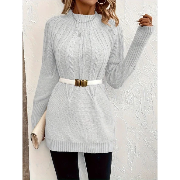 Lucky Life Kadın Uzun Kollu Yarı Balıkçı Yaka Triko Bluz - 5