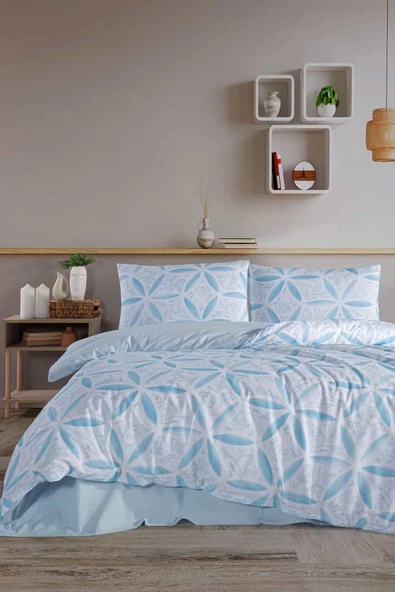 Evelya Blu %100 Pamuk Çift Kişilik Nevresim Takımı ürün görseli