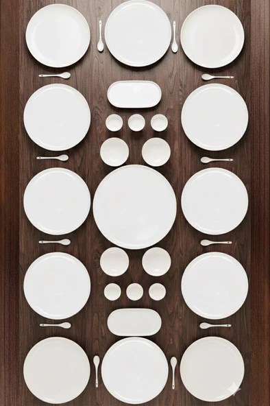 Atbyhome by Bambum Duru 37 Parça Porselen Kahvaltı Takımı Kahvaltı Seti Kahvaltılık- Sunum Seti - Resim 2