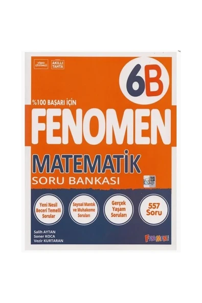 Fenomen Yayıncılık 6. Sınıf Matematik Soru Bankası 6B Yeni Nesil Beceri Temelli Video Çözümlü ve Akıllı Tahta Uyumlu 2023 Temmuz ürün görseli