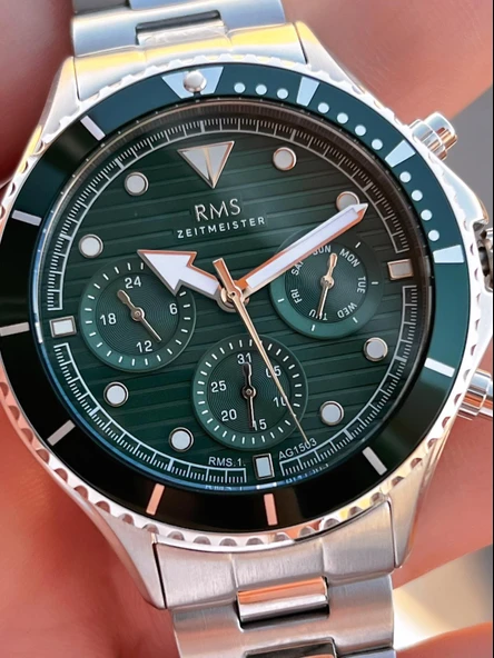 Rms Romanson 2 Yıl Garantili Çelik Kordon Çelik Kasa 5 Atm Suya Dayanıklı Erkek Kol Saati AG1503.02 - Resim 4