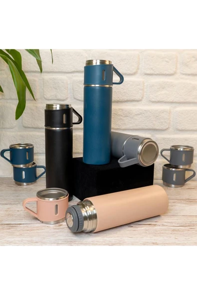 Thermohis 8139 Termos Bardak 3'lü Set SİYAH - Resim 2