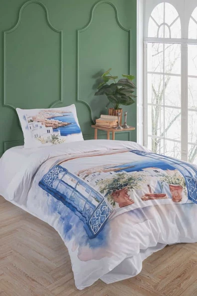 Mykonos %100 Pamuk Tek Kişilik Nevresim Takımı ürün görseli