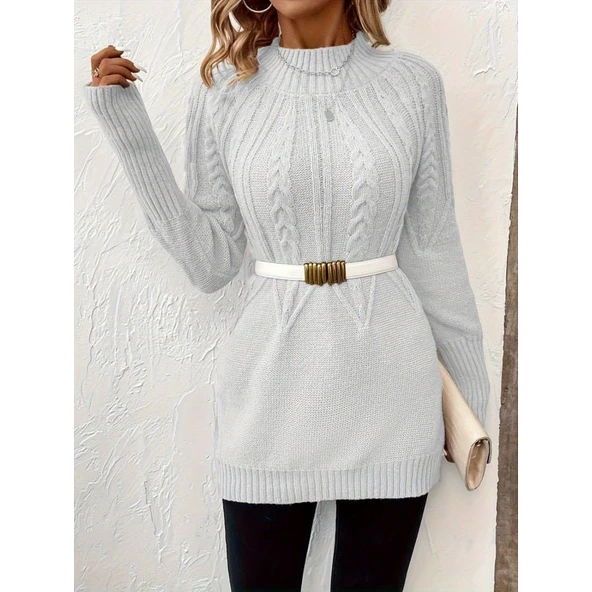 Lucky Life Kadın Uzun Kollu Yarı Balıkçı Yaka Triko Bluz - 2