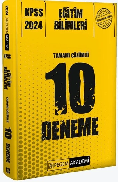Pegem Akademi Yayıncılık Pegem 2024 KPSS Eğitim Bilimleri 10 Deneme Çözümlü Pegem Akademi Yayınları ürün görseli 1