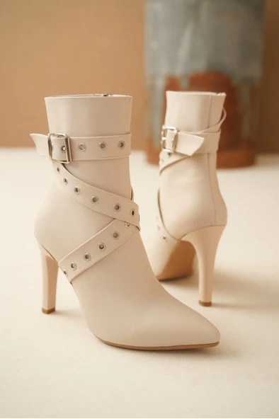 Atye Bej Cilt Topuklu Bot - Resim 2