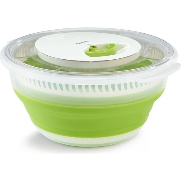 Tefal Katlanabilir Salata Kurutucu - Dayanıklı Plastik, 4 L, Kaymaz Taban, Sızdırmaz Tasarım, Çok Amaçlı Kullanım - Resim 6