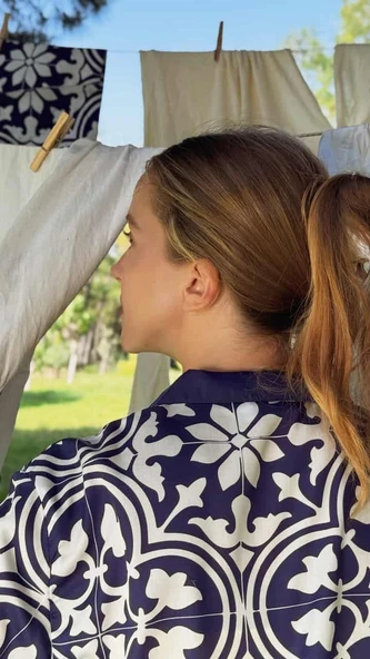 Saten Uzun Kollu Pijama Takımı(Çanta Hediyeli) - Resim 9