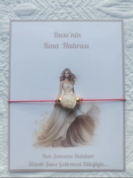 72 Adet Kişiye Özel Gül İnci Model Düğün Nikah Nişan Söz Kına Hatırası Dağıtmalık Hediyelik Bileklik