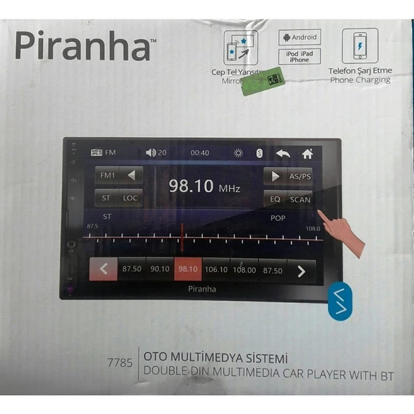 Piranha 7785 Double Din Oto Teyp - Resim 3
