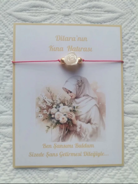 72 Adet Kişiye Özel Gül İnci Model Düğün Nikah Nişan Söz Kına Hatırası Dağıtmalık Hediyelik Bileklik