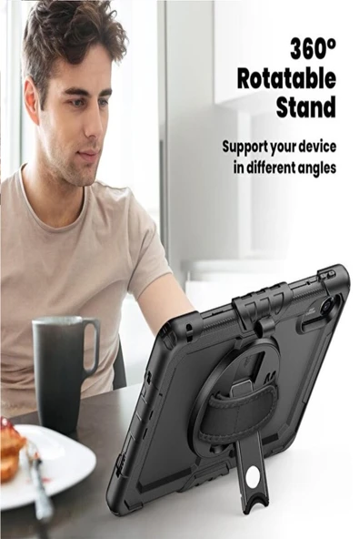 Xiaomi Redmi Pad 2 11 İnç 2025 Tablet Kılıfı Askılı Standlı Defender Yüksek Koruma Zırh Kapak - 4