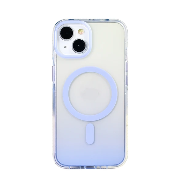 iPhone 14 / İphone 13 Kılıf M-safe Şarj Özellikli Transparan Renk Geçişli Toros Kılıf - Resim 4