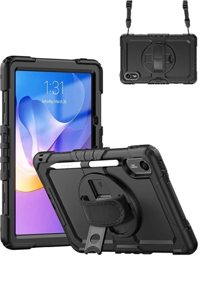 Xiaomi Redmi Pad 2 11 İnç 2025 Tablet Kılıfı Askılı Standlı Defender Yüksek Koruma Zırh Kapak