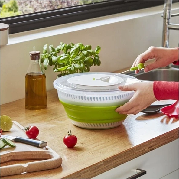 Tefal Katlanabilir Salata Kurutucu - Dayanıklı Plastik, 4 L, Kaymaz Taban, Sızdırmaz Tasarım, Çok Amaçlı Kullanım - Resim 3