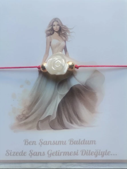 100 Adet Kişiye Özel Gül İnci Model Düğün Nikah Nişan Söz Kına Hatırası Dağıtmalık Hediyelik Bileklik - Resim 7