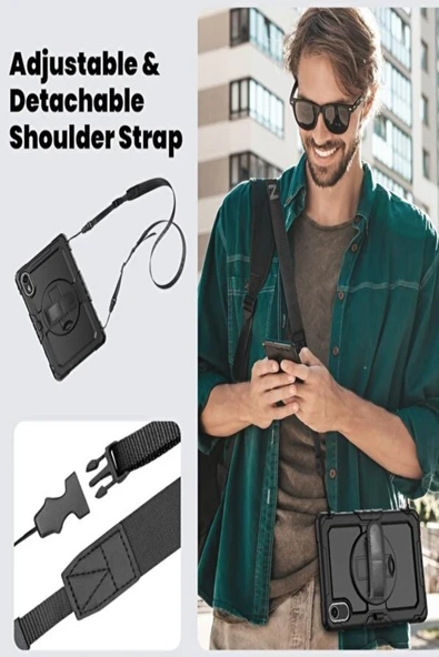 Xiaomi Redmi Pad 2 11 İnç 2025 Tablet Kılıfı Askılı Standlı Defender Yüksek Koruma Zırh Kapak - 6