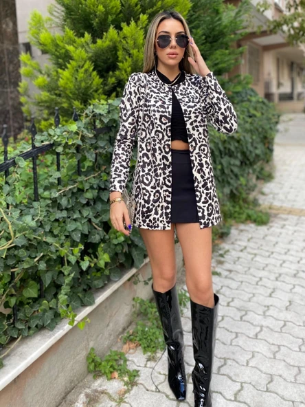 Lucky Life Kadın Uzun Kollu Alın Omuz önü Açık şardonlu Dalgıç Ceket - Resim 21