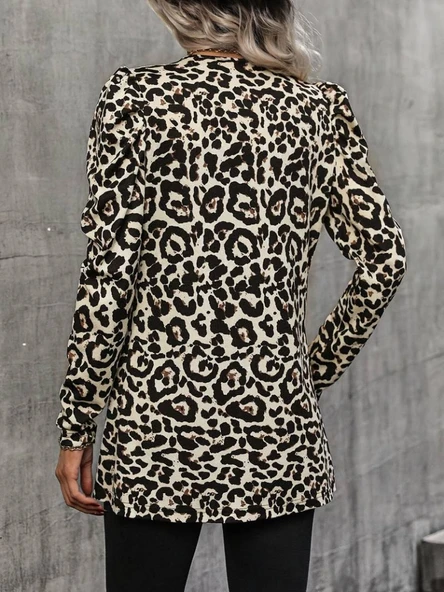 Lucky Life Kadın Uzun Kollu Alın Omuz önü Açık şardonlu Dalgıç Ceket - Resim 20