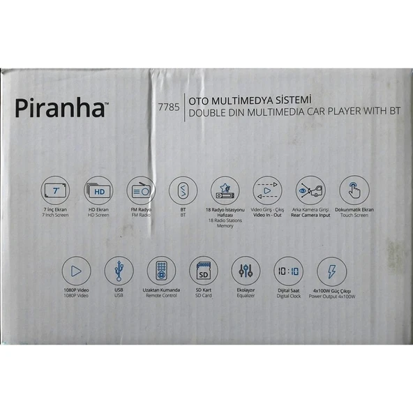 Piranha 7785 Double Din Oto Teyp - Resim 4