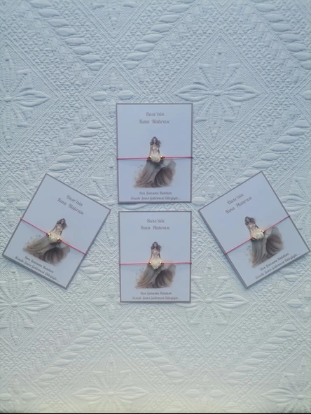 100 Adet Kişiye Özel Gül İnci Model Düğün Nikah Nişan Söz Kına Hatırası Dağıtmalık Hediyelik Bileklik - Resim 5