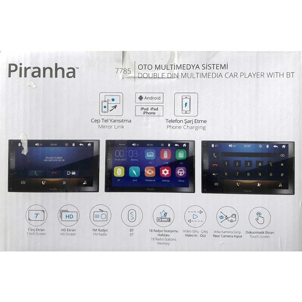 Piranha 7785 Double Din Oto Teyp - Resim 2