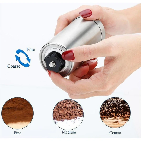 Sisus Paslanmaz Çelik Kahve El Kahvesi Öğütücü - Resim 2