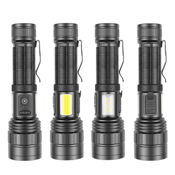 PeakStar Ps-6153 10000 Lümen Zoomlu Mıknatıslı TG Cob Led Powerbank Özellikli Profesyonel El Feneri - Resim 2