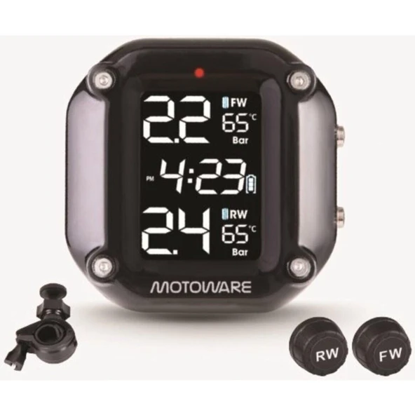 Motoware Motosiklet Lastik Dijital Basınç Isı Kontrol Gösterge Sistemi ürün görseli