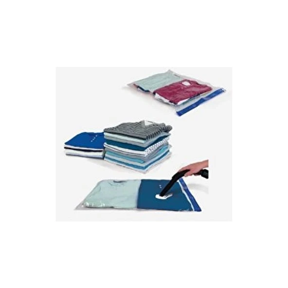 Eva House 3'lü Tekrar Kullanılabilir Vakumlu Poşet Seti Hava Geçirmez 55x90 cm, 80x100 cm, 90x120 cm - Resim 5