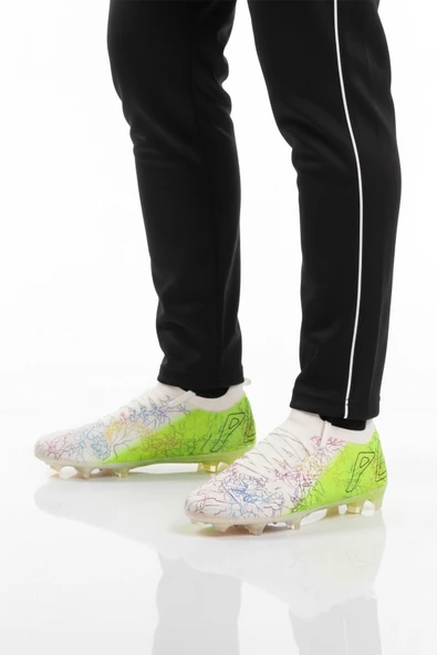 Playup Beyaz Neon Yeşil Çoraplı Bağcıklı Erkek Krampon MK-252-153 M