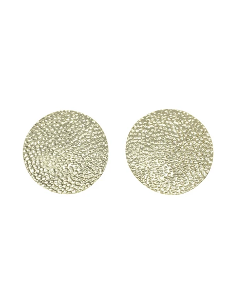 Göz Alıcı Gösterişli Altın Kaplama Dokulu Model Çelik Uçlu VIP Bijuteri Küpe | Parlak ve Zarif ürün görseli 1