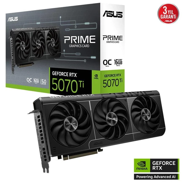ASUS PRIME GeForce RTX 5070 Ti 16GB OC Edition GDDR7 DLSS 4 256 Bit Ekran Kartı - Resim 2