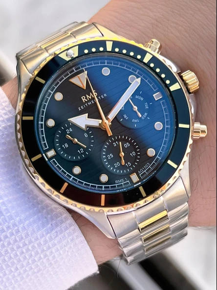 Rms Romanson 2 Yıl Garantili Çelik Kordon Çelik Kasa 5 Atm Suya Dayanıklı Erkek Kol Saati AG1503.04 - Resim 2