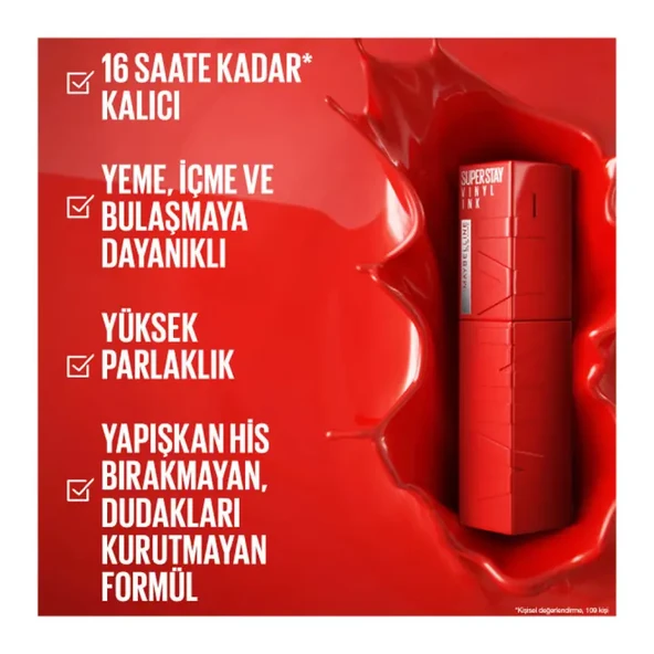 Maybelline New York Super Stay Vinyl Ink Uzun Süre Kalıcı Likit Parlak Ruj - 20 Coy - 4